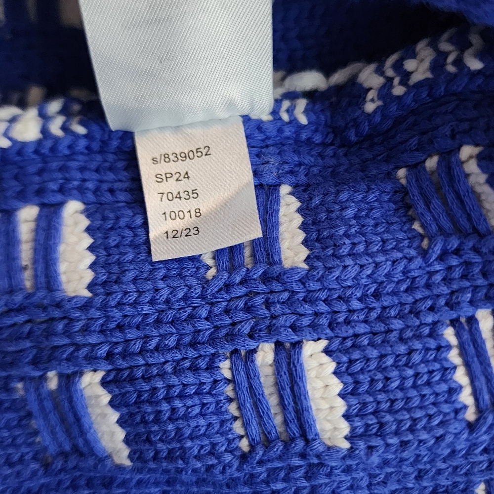 Ann Taylor Royal Blue and White Checkered Knit Cardigan - Picture 9 of 9